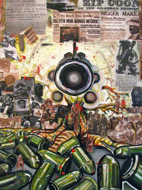 "Bang Bang" - Mixed Media on Stretched Canvas, 18" x 24"